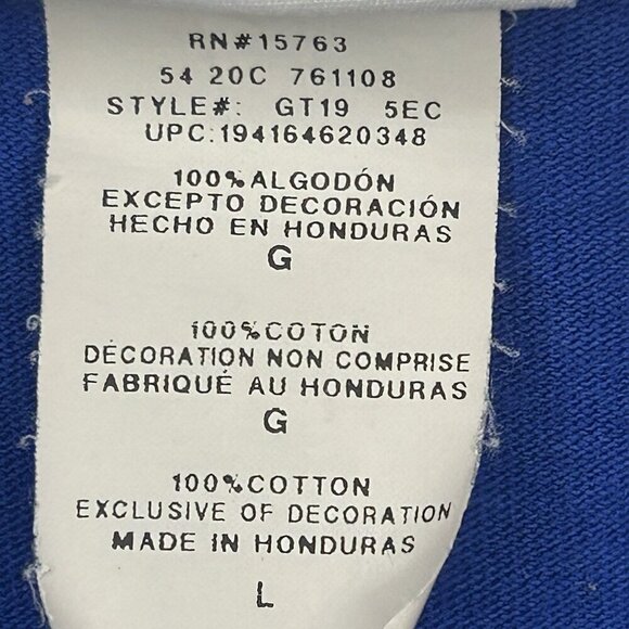 Vintage Champion Shirt Adult Large Blue Red Japanese Print Embroidered Mens Tee - Picture 5 of 12